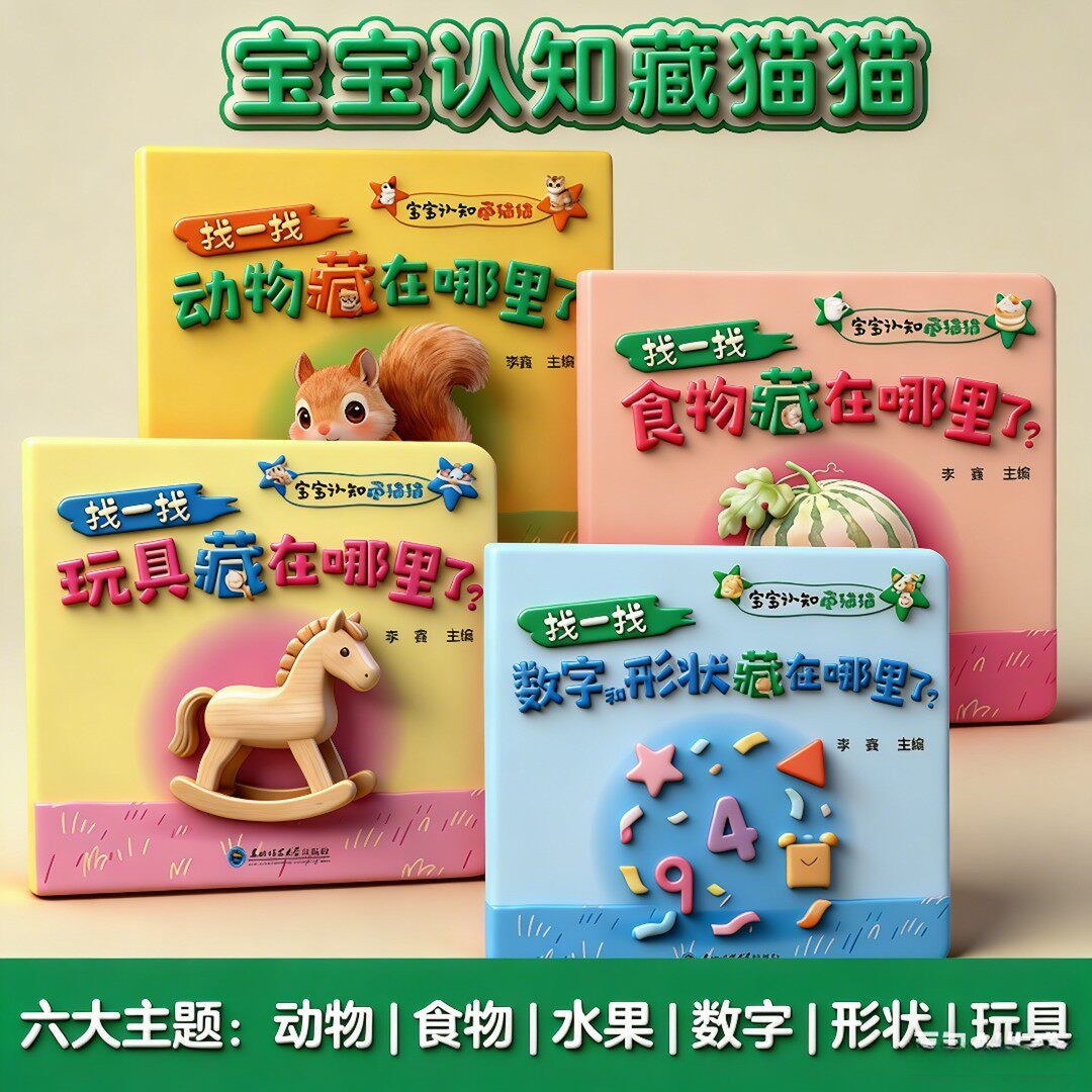 Baby Food Year Old - Babykognition, Versteckte Katze, Kleinkind-Bildung, Bücher blättern,