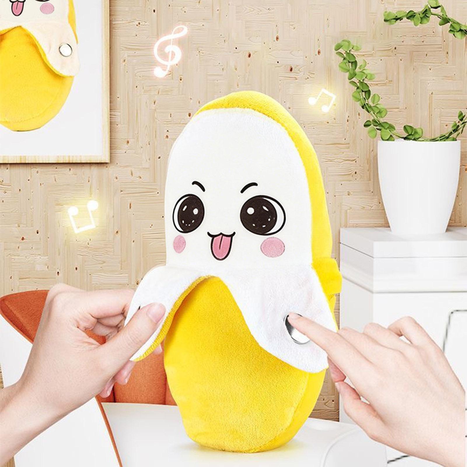 Baby Food Banana - Kreatives Bananenkissen mit Bewegungssensor, Bananen-Metronom-Plüschtier, interaktives