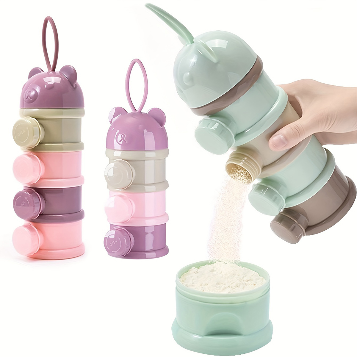 Baby Food Organizer - Baby-Milchpulverbehälter mit großem Fassungsvermögen und Riemen,