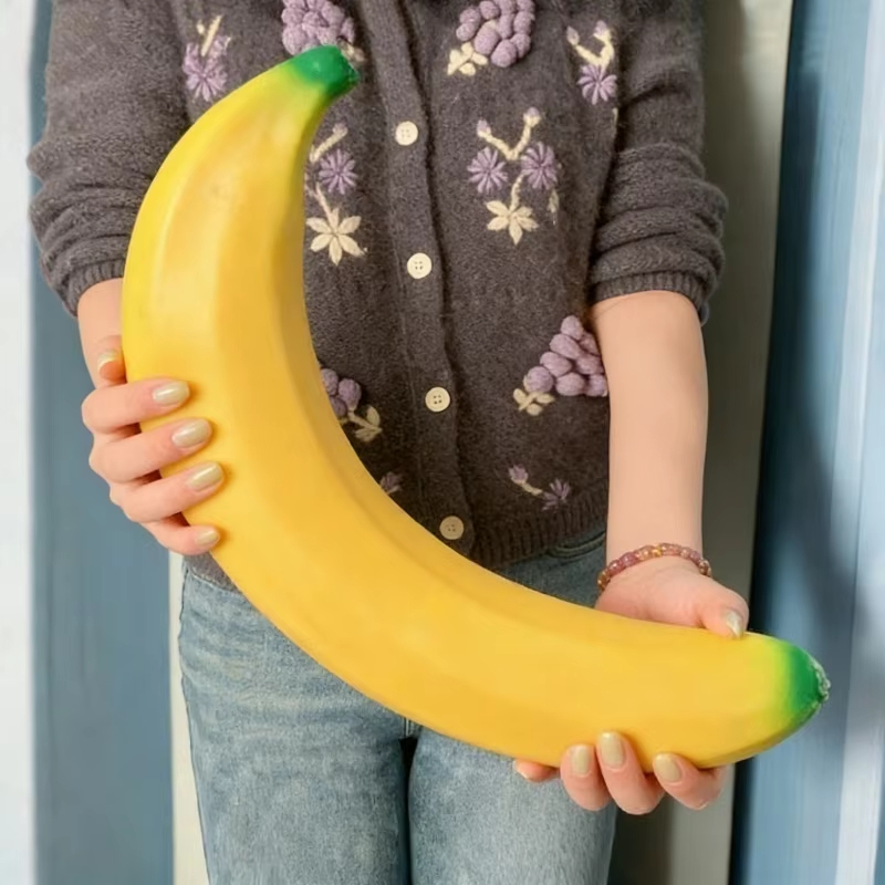 Baby Food Banana - Riesiges Bananen-Squishy-Spielzeug, langsam aufsteigend, Stressabbau-Fidget-Spielzeug, weiches