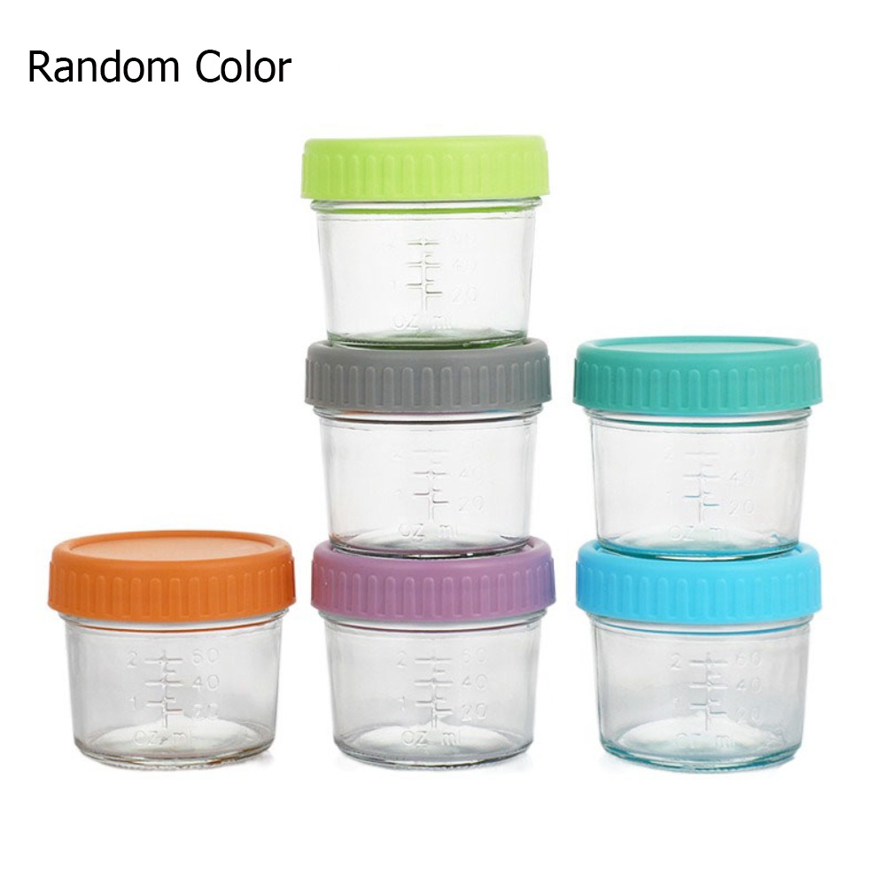 Baby Food Containers Glass - 6 Stück Mehrzweck-Glas-Babynahrungsglas aus Glas, wiederverwendbar,
