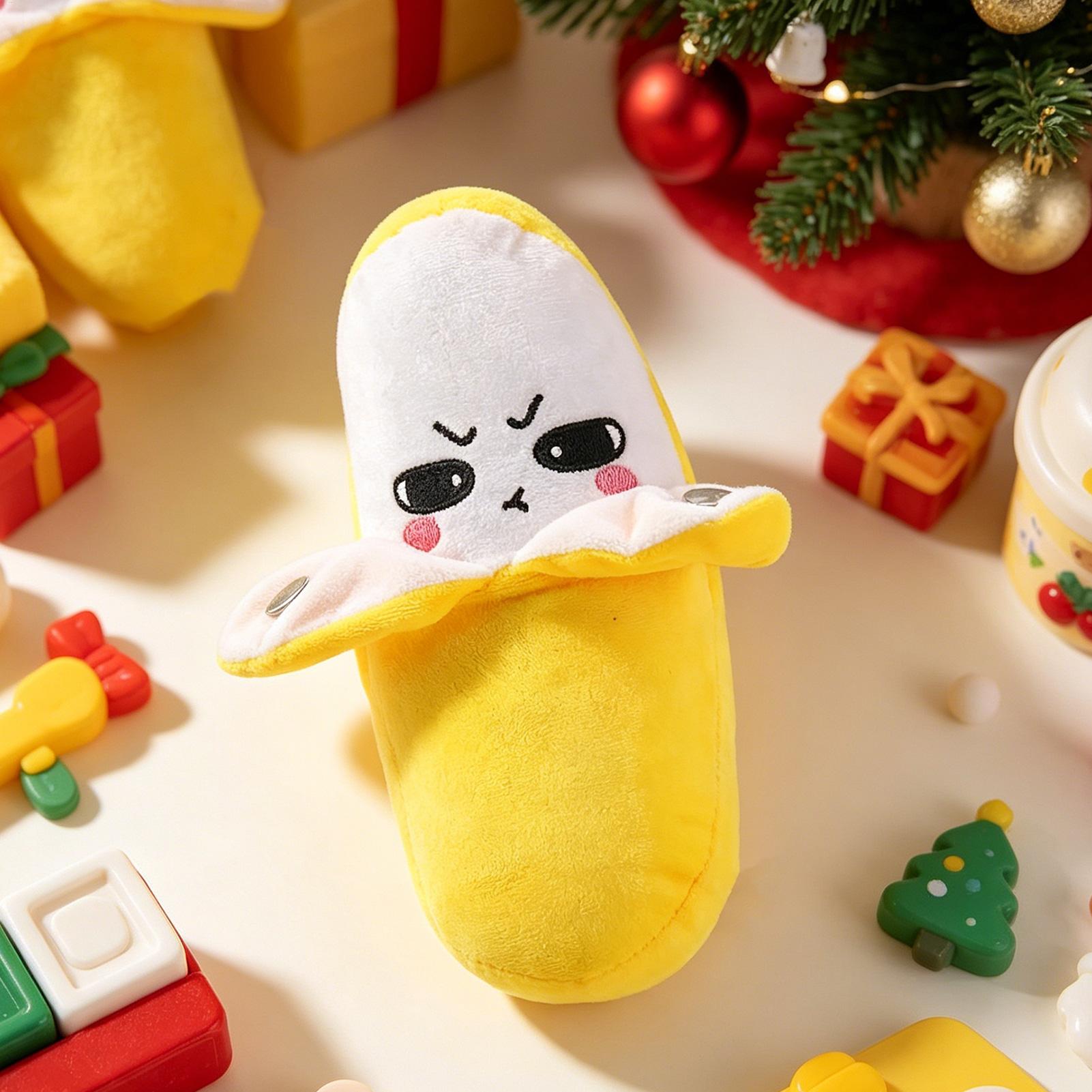 Baby Food Banana - Interaktives Musikspielzeug mit Schlaganfälligkeit, Plüsch-Bananenpuppe, Frucht-Schlaganfall-Klavier,