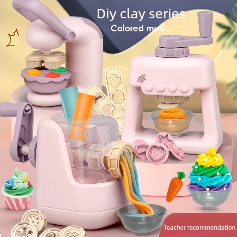 Baby Food Cooking Set - Kleinkinder DIY Ton-Bastelset, Nudel-Eiscreme-Maschine mit 28
