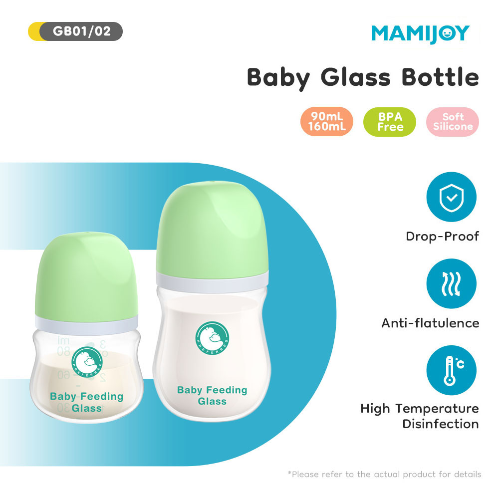 Baby Food Containers Glass - MAMIJOY 1 Stück Neugeborenen-Fütterungsflaschen 90ML/160ML Babyflasche