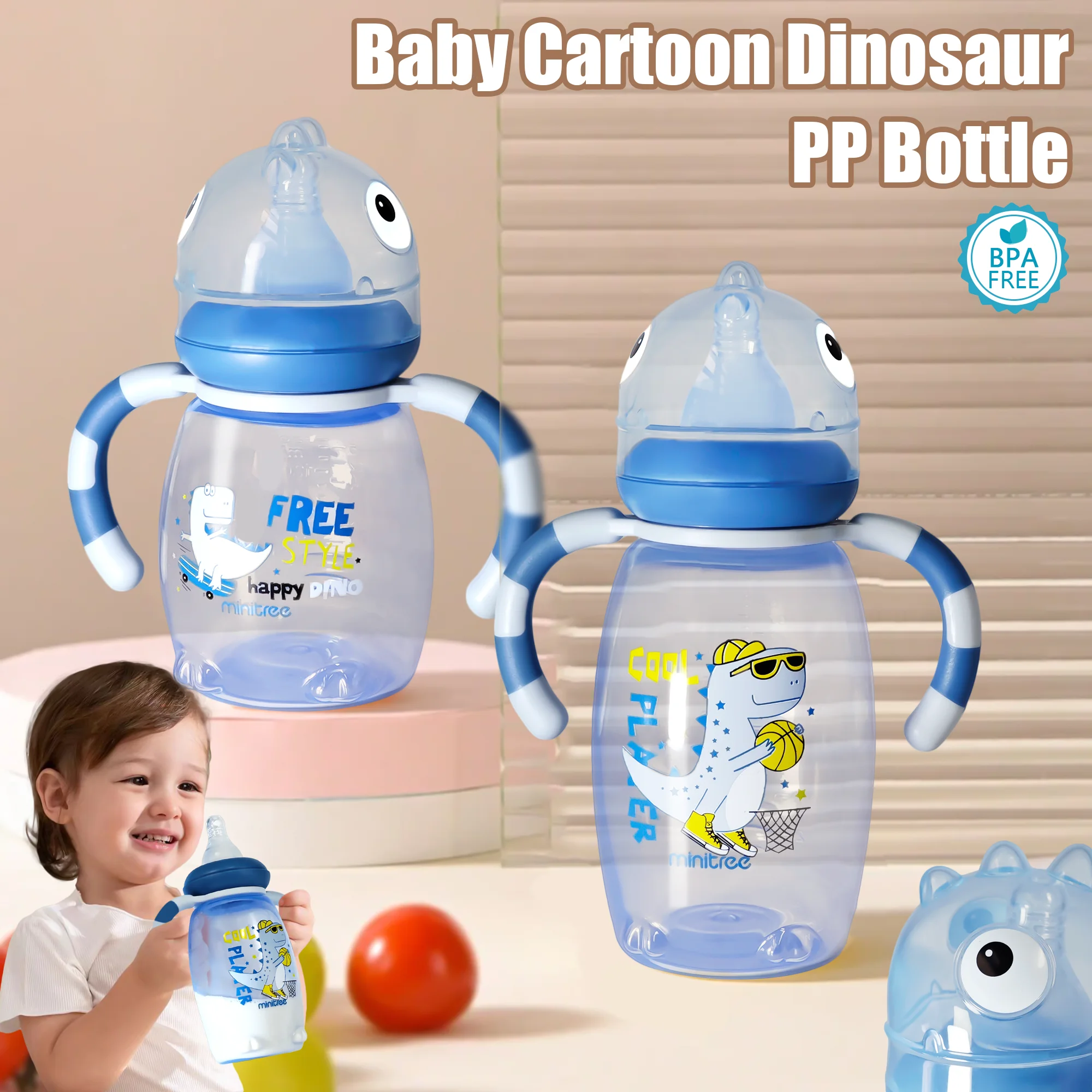 Baby Food Year Old - 150 ml/270 ml Baby-Cartoon-Flasche, 0–3 Jahre
