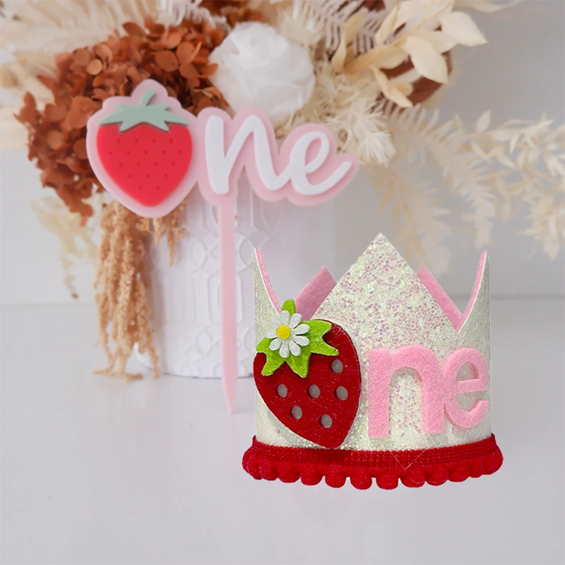 Rosa Erdbeer-Krone Geburtstags – Baby Food Year Old Bewertung und Preis